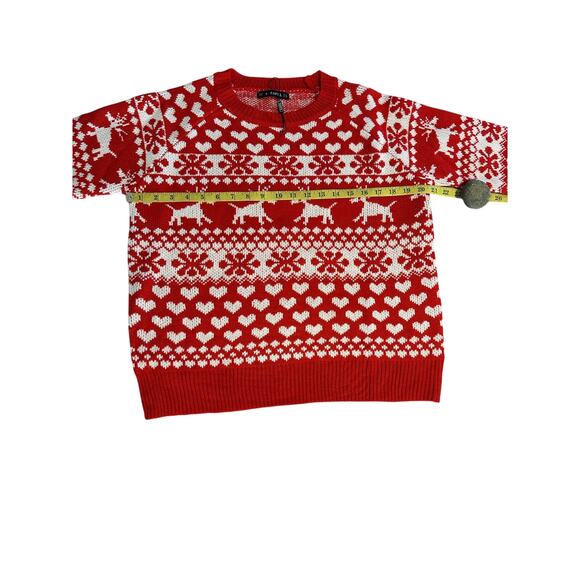 Zaful Women’s Sweater Size Small Ugly Xmas Party Red White reindeer hearts NWT - Picture 6 of 6